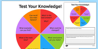 KS3 Bloom's Taxonomy Peer Assessment Wheel Remembering Create Questions - ks3, blooms taxonomy, peer assessment