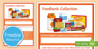 Foodbank Collection A2 Display Poster  - Food Bank, foodbank, hunger, charity, volunteer, community, food parcels, crisis, food bank