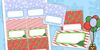 Editable Christmas Party Place Names - festivities, celebrations