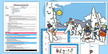 5 Little Snowmen EYFS Interactive Poster Plan and Resource Pack - 5 little snowmen, eyfs, poster, plan