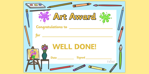 Art Award Certificate - Art Award Certificate, Art, Arts