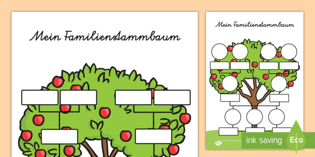 Mein Familienstammbaum Arbeitsblätter - Familienstammbaum