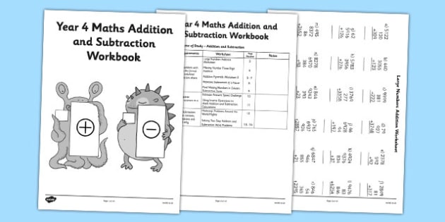 Year 4 Maths Addition and Subtraction Workbook - workbook