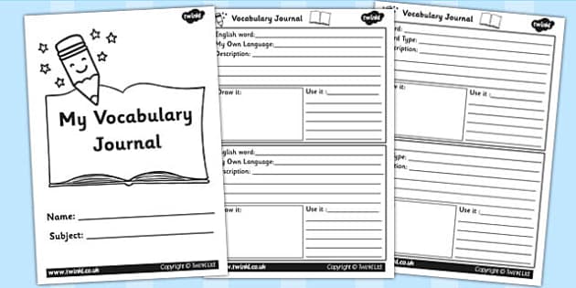 Class Vocabulary Journal Writing Frames - class vocabulary