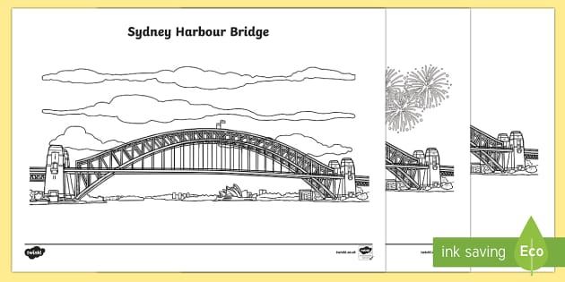 Sydney Harbour Bridge Colouring Pages