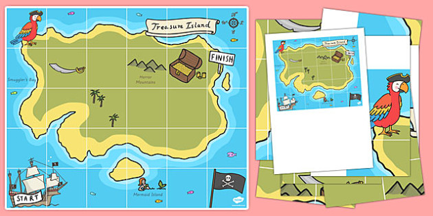 Bee Bot Treasure Map - bee bot, treasure map, map, treasure