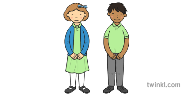 2 Children Boy And Girl Illustration Twinkl
