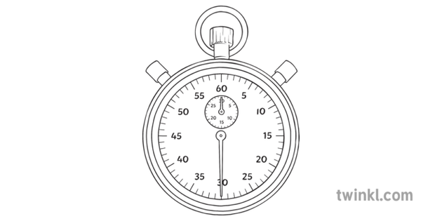 30 Second Timer Music Analogue Stopwatch Ks3 Ks4 Bw Rgb Illustration