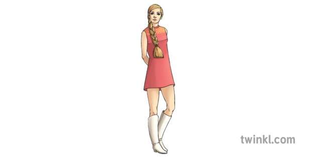 60s Fashion Twiggy Illustration , Twinkl