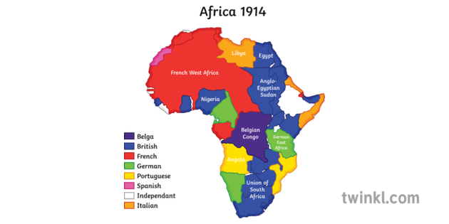 African Colonies In 1914 Countries Europe First World War History Secondary