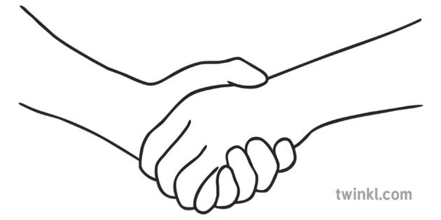 Agreeing Handshake Agree Hand Ks1 Black And White Illustration Twinkl