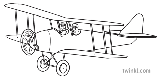 Amelia Earhart in Plane Flying Aviator Plane Flying History KS1 Black and White