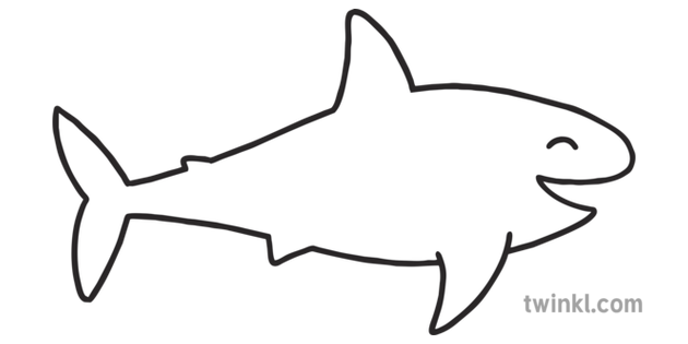 Baby Shark Under The Sea Predator Eyfs Black And White Rgb Ilustracion