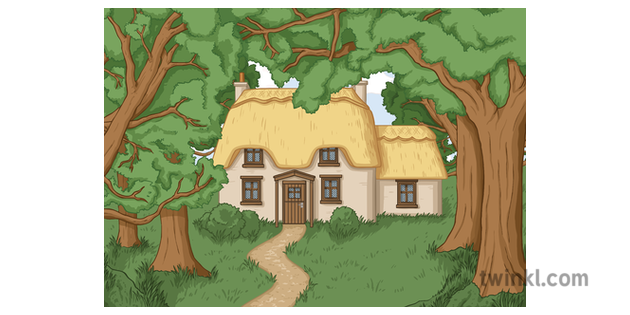 Background Cottage In Forest French Fairy Tale Goldilocks Three