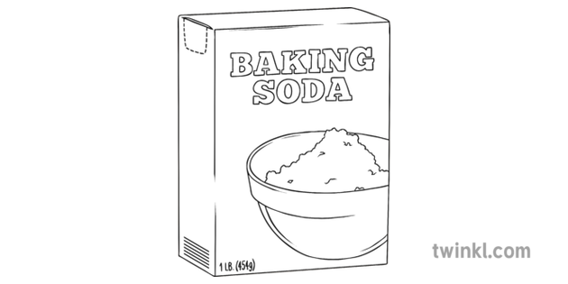 Baking Soda Box Black and White Illustration - Twinkl