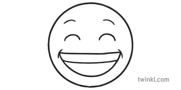 Big Smiley Face Grin Happy Emotions Emoji Ks1 Black And White Rgb