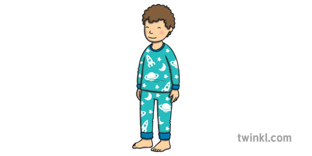 Boy Wearing Pyjamas People Eyfs Illustration Twinkl