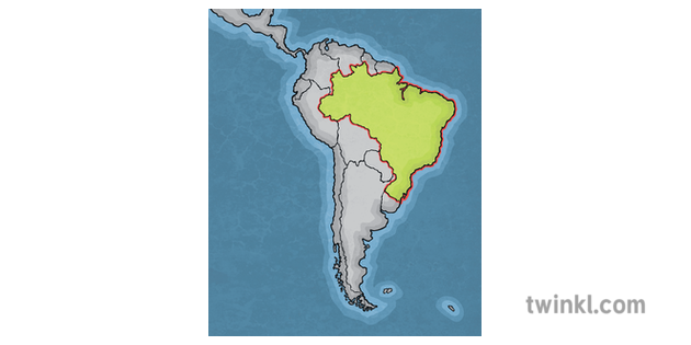 Brasil En America Del Sur Mapa Geografia Ks2 1 Illustration Twinkl