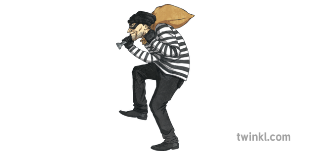 Burglar With Swag Bag KS2 Illustration - Twinkl