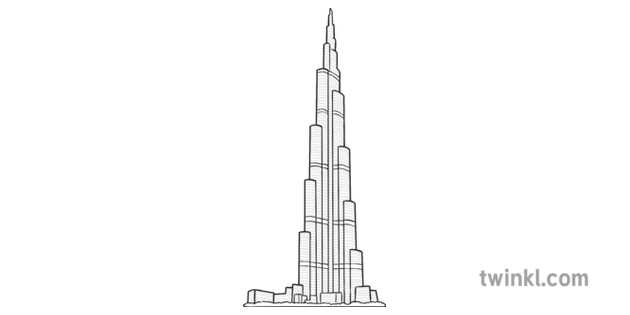 Burj Khalifa Clip Art Black And White