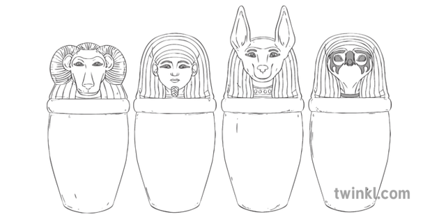 Canopic Jars Ancient Egyptian Mummification Rapid Response Ks2 Black And