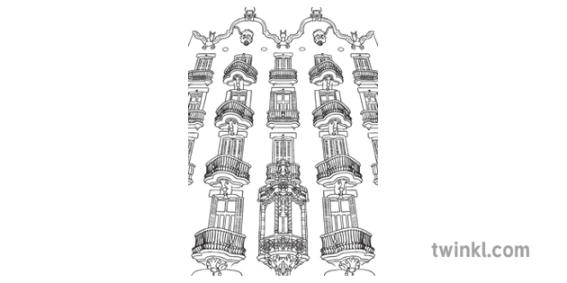 Casa Calvet Barcelona Gaudi Building Architecture Ks1 Black And White