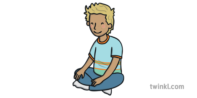 Child Listening Sitting Down Cross Legged Ks1 Illustration Twinkl