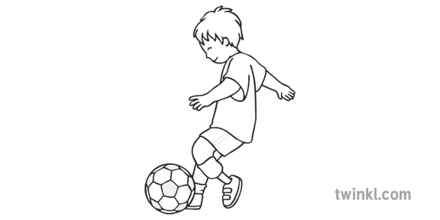 Jeux De Football Enfant 03 Noir Et Blanc Illustration Twinkl