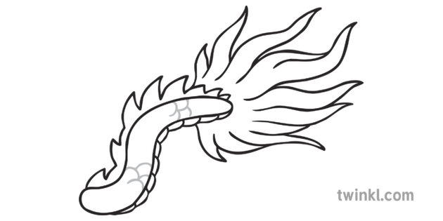 Chinese Dragon Tail Black and White Illustration - Twinkl