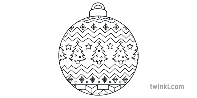 Christmas Baubles Pattern 1 Mindfulness Colouring Pages Ks1 Illustration