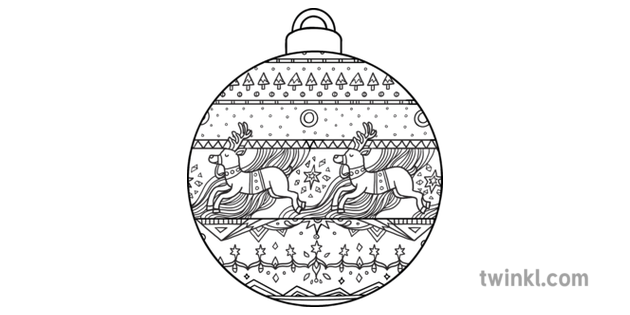 christmas baubles pattern 2 mindfulness colouring pages ks1