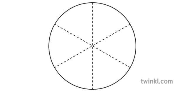 Cercle Divisé En Sixtes Fractions Mathématiques Formes KS2 Noir Et Blanc