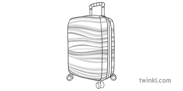 black and white striped suitcase