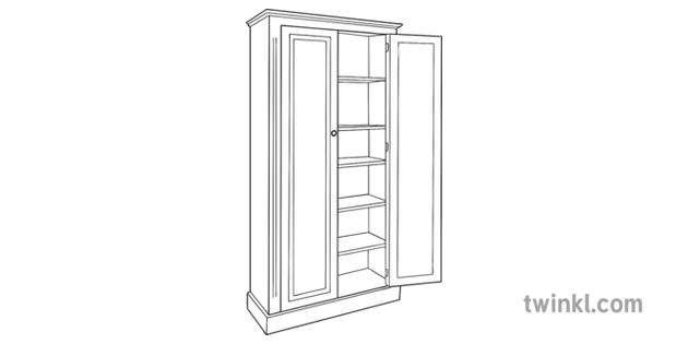 Cupboard With One Door Open Furniture Maths Wardrobe Geometry Ks1