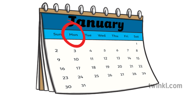 Days of the Week Calendar Ilustração Twinkl