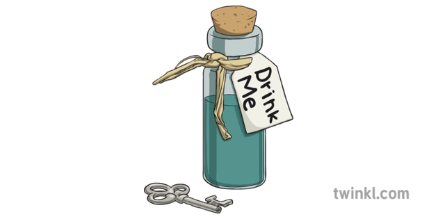 Drink Me Bottle Illustration Twinkl Alice in Wonderland Drink Me Bottle