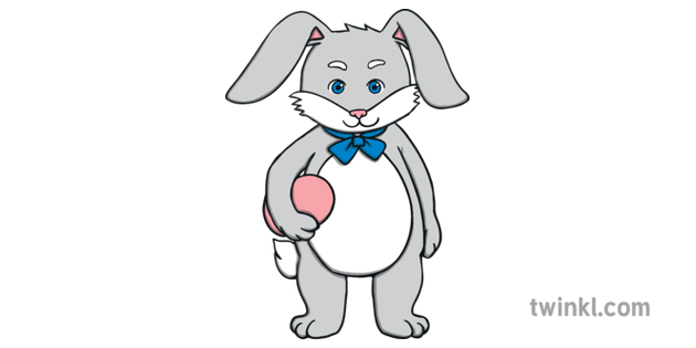 easter bunny with pink egg colouring page ks1 illustration