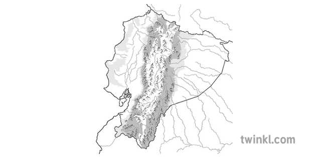 Ecuador Environment No Text Topographical Map Amazon Geography Ks2