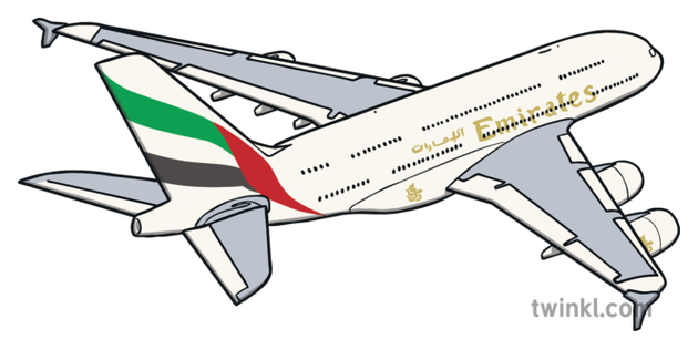 Emirates Airways Plane Illustration - Twinkl