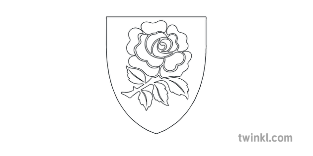 England Rugby Crest Colouring Page Illustration Twinkl