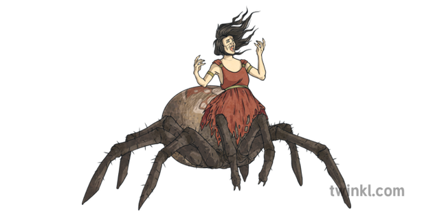 English Arachne Spider Woman Weaver Greek Mythology Fantasy Stories Tales