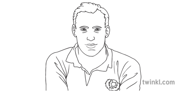 Eric Liddell Portrait Sportsman Althlete Famous Person Ks1 Black