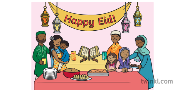 Family Celebrating Eid Religion Celebration Ks1 Illustration Twinkl