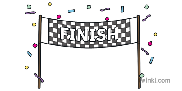 Finished Finish Line Race End Celebration EYFS Illustration - Twinkl