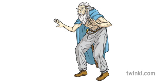 Fionn As Old Man With White Hair Irish Celtic Myths Ni Ks2