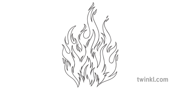 Fire Pshe Flames Secondary Bw Rgb Illustration Twinkl