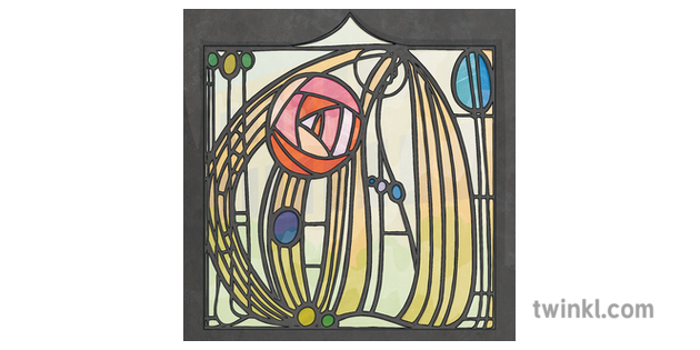 Glasgow Rose Stained Glass Window Charles Rennie Mackintosh Art Nouveau