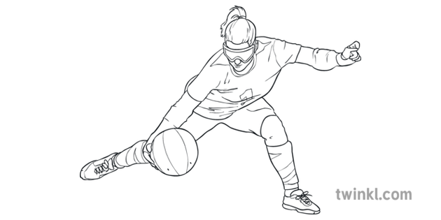 Goalball Black And White Illustration Twinkl