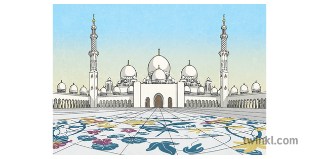 Grand Mosque Abu Dhabi Islam Building Uae History Ks2 Illustration