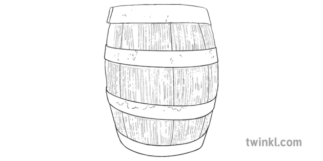Gunpowder Barrel Container Keg Cask Beer Wine 17th Century Bw Rgb